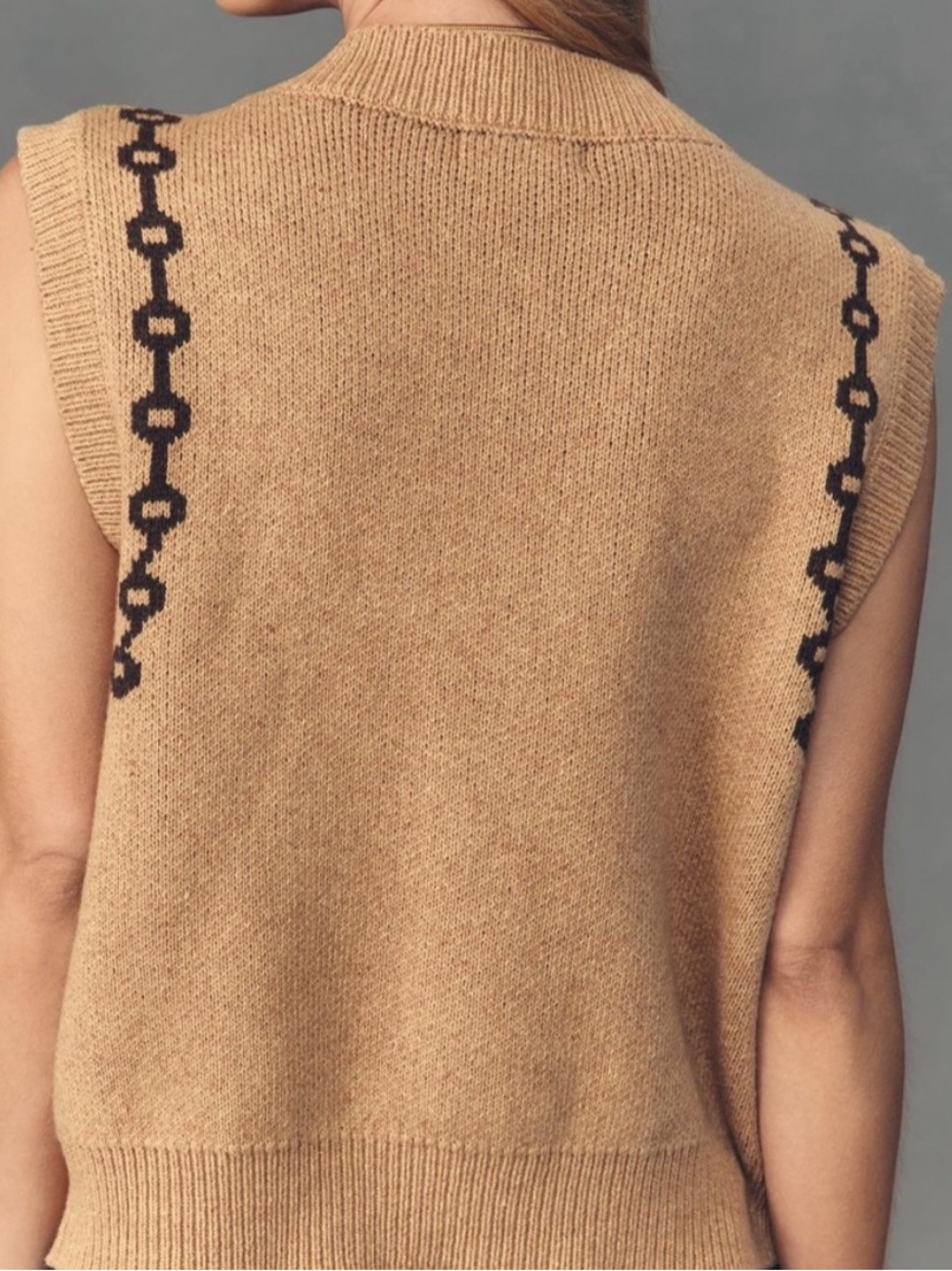 Anthology MOON RIVER JACQUARD V-NECK CARDIGAN SWEATER VEST - Picture 3 of 7